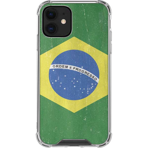 Brazil Flag Distressed iPhone 12 Mini Clear Case
